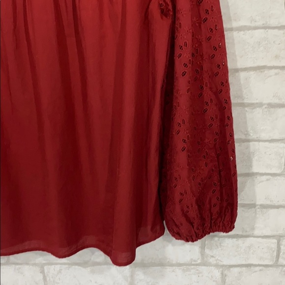 Madewell pierced eyelet ruffle blouse size Small - Picture 12 of 14